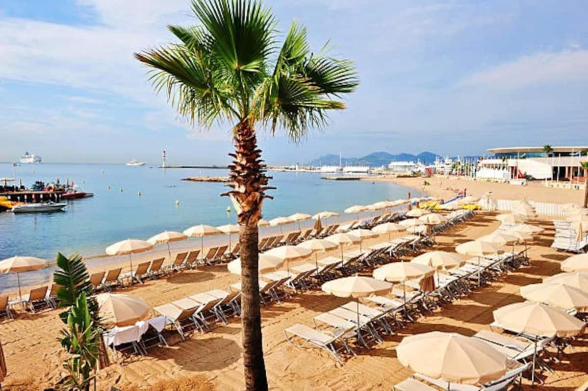 Cannes Plage 2Mn/45M2/Vue Mer/Inernet/Clim/Parking Prive Exteriör bild